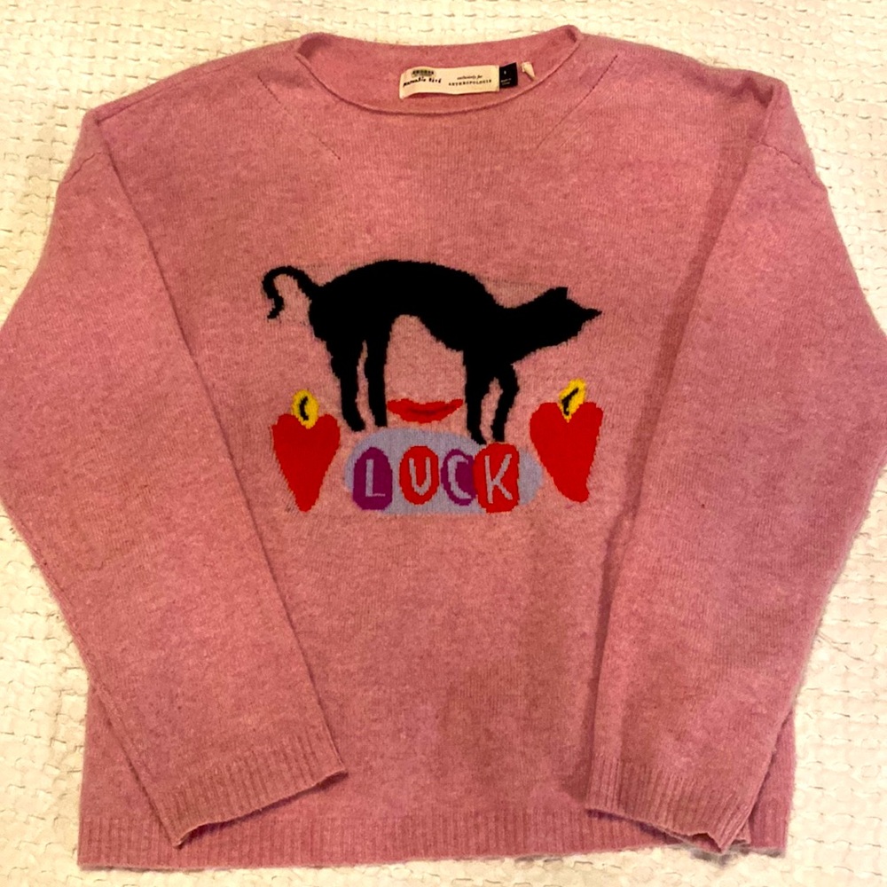 Anthropologie Nathalie Lete Love Lucy Cashmere Sweater Size Small